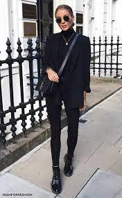 Figtny wears the all black trend in a sleek and sophisticated manner; Timeless Black And White Outfits Fashionactivation All Black Outfits For Women Cool Outfits Classic Outfits