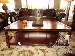 Theodore Alexander Two Tier Coffee Table In A Burled Medium Finish Just Stunning It Has Wrapped Rattan Corners That Add Coffee Table Table Theodore Alexander