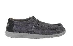 Hey Dude Shoes Mens Wally Woven Shoes In Carbon Woven Shoes Hey Dude Shoes Mens