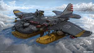 Usa Combat Water Plane Michal Kus Dieselpunk Dieselpunk Vehicles Concept Ships