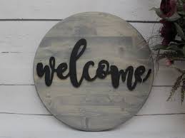 Welcome Sign Round Wood Sign Welcome Wood Sign Home Decor Welcome Wooden Sign Round Wall Art Large Wood Sign Wood Signs Home Decor Decor Barn Wood Signs