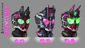 Except for diend, who lacks a bike. R4children é˜® Kamen Rider Decade Head