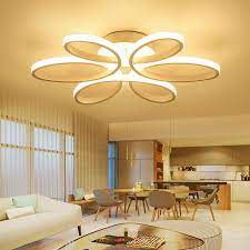 Different types of ceiling lights for living room. Led Flush Mount Flower Light Led Ceiling Light Living Room Dining Room With Remote Control