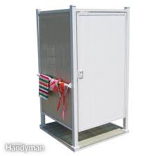 Holdrite quick shed water heater enclosures are constructed of galvanized steel and protect water heaters installed outdoors from weather and tankless water heater systems come in outdoor or indoor versions. Diy Outdoor Shower Privacy The Family Handyman