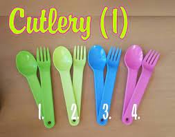 Tupperware (1) set of on the go cutlery knife, fork and spoon white utensils. Tupperware Cutlery 4 Sendok Makan Sendok Garpu Lazada Indonesia