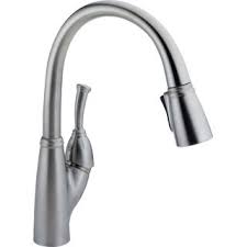 If you really want to make a statement, kraus has designed the perfect kitchen faucet for you. Delta 989 Ar Dst Arctic Stainless Allora Pull Down Kitchen Faucet With Magnetic Docking Spray Head Includes Lifetime Warranty Faucet Com