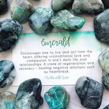 Emerald Meaning Key Words Friendship Compassion Abundance Encourages One To Live And Act From The Heart Spiritual Crystals Stone Crystal Healing Stones