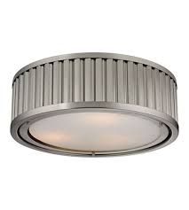 Elk 46111 3 Linden 3 Light 16 Inch Brushed Nickel Flush Mount Ceiling Light