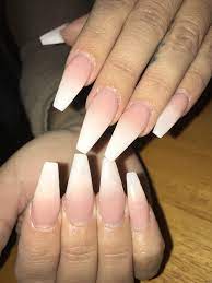 Baby Boomer Coffin Shaped Acrylic Nails Baby Boomers Nails Nails Nail Envy