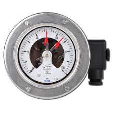 Horizontal Contact Pressure Gauge, Stainless Steel / Brass, Ø 100 / Ø 160