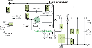 The feedback path and control circuits are used to control the output dc supply. 3 3v 2amp Smps Circuit For Leds