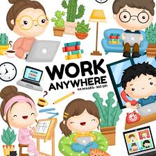 Work Anywhere Clipart Working Clipart Work From Home Etsy In 2021 Clip Art Digital Clip Art Free Clip Art