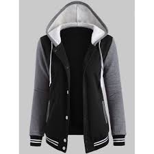 Black And White Baseball Jacket Plus Size Fleece Baseball Jacket With Hood Fleece Hoodie Jacket Baseball Hoodie Jacket Fleece Baseball Jacket