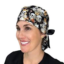 Buy Skull Floral Ponytail Scrub Cap for Women. Satin Lining Optional.  Autumn Ponytail Scrub Hat for Long Hair. Halloween Scrub Cap With Ponytail  Online in India
