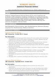 How to write a standout financial advisor resume. Financial Advisor Resume Samples Qwikresume