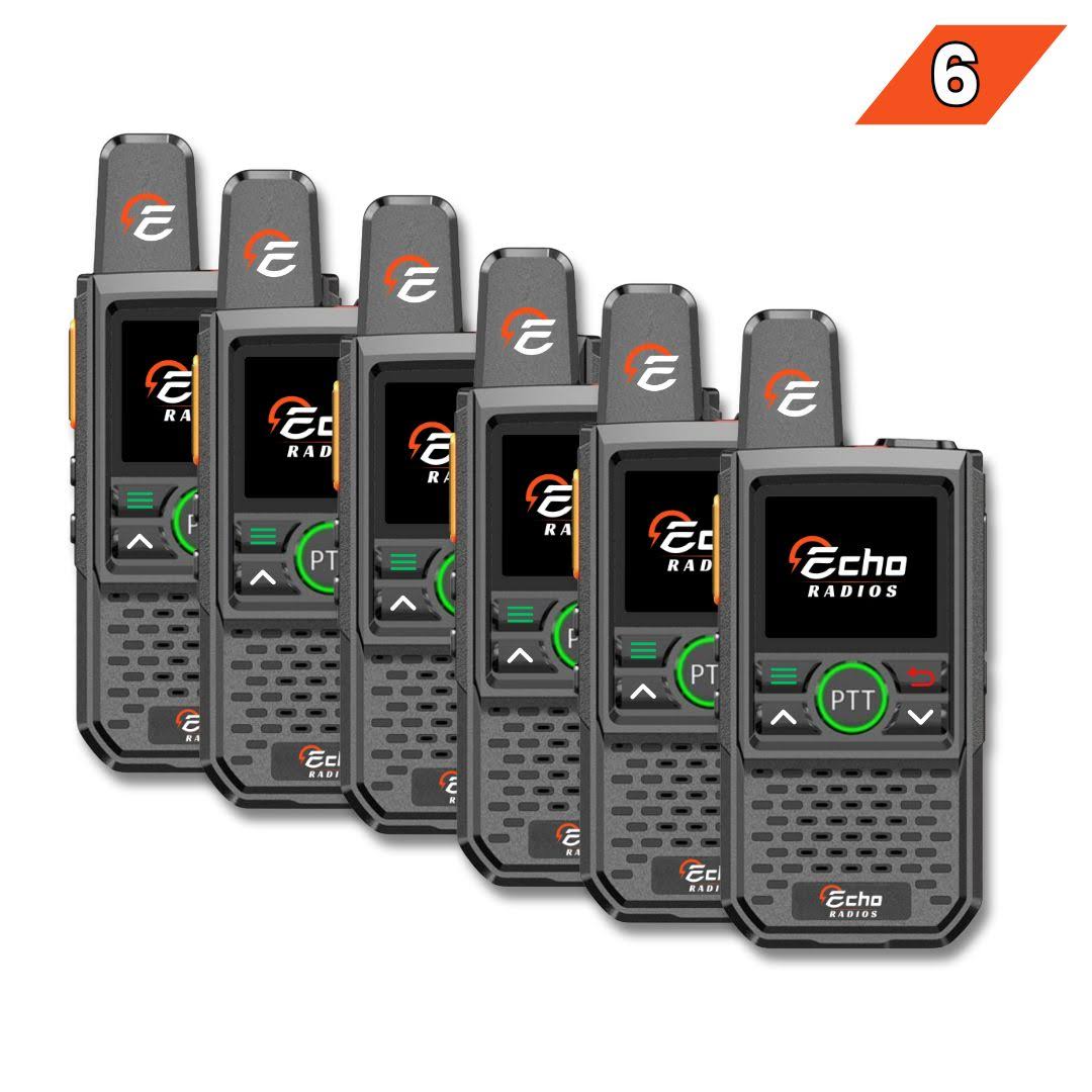 Echo Radios PTT Walkie-Talkie 6-Pack