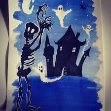 Maison Hantee A L Encre Effacable Maison Hantee Art Plastique Halloween Dessin Halloween