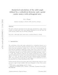 Solid angle is a measure of how big an object it is also used in mathematical modelling in boundary element methods to calculate potentials. 2
