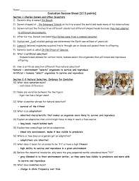 Other biointeractive resources natural and artificial selection a complete answer for this question should include the idea that natural selection acts on traits, which results in the. Evolution Review Sheet 17 5 Points