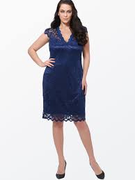 Plain V Neck Lace Plus Size Womens Day Dress Womens