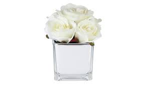 This composition of flowers is generally available for same day delivery in new york city (nyc). Buy Mirrored Artificial White Rose Flower Arrangement Artificial Flowers Plants And Trees Argos