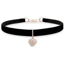 Betsey Johnson Rose Gold Rose Gold Tone Pave Heart Charm Black Choker 32 Liked Rose Gold Heart Necklace Betsey Johnson Necklace Crystal Heart Necklace