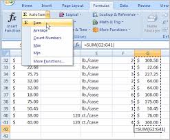 Calculate Sum With Autosum Excel Formula Excel Formula