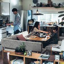 空間を広く使おう カバーリングダイニングソファー belle maison days 通販のベルメゾンネット リビングダイニング レイアウト 狭い ソファーダイニング インテリア 家具