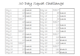 Beginner 30 Day Squat Challenge Squat Challenge For
