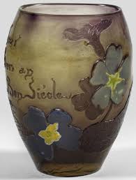 Rare Decorative Galle Vase In Marqueterie Sur Verre Technique T To The New Year 1900 And The New Century Ovoid Flattened On Bo Antique Glass Vase Glass