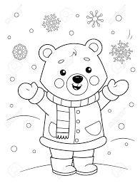 After last week's cold spell in new york city, i took on the challenge of artfully layering polar vortex essentials like: Coloring Page Of A Cute Cartoon Teddy Bear In Winter Clothes Enjoying The Snow Coloring Book For Kids Royalty Free Cliparts Vectors And Stock Illustration Image 159669089