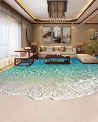 Self Adhesive Floor Mural Photo Wallpaper 3d Seawater Wave Flooring Sticker Bathroom Wear Non Slip Waterproof W Floor Murals Floor Wallpaper Bathroom Wallpaper