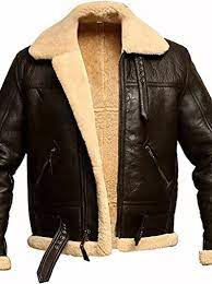 Mens Fur Shearling B3 Flying Bomber Sheepskin Aviator Raf Jacket 2021 Us 58 29 In 2021 Fur Leather Jacket Mens Shearling Jacket Leather Jackets Online