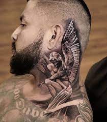 60 Holy Angel Tattoo Designs Art And Design Best Neck Tattoos Neck Tattoo For Guys Side Neck Tattoo
