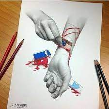 Cool pictures step by step. Sad Dark Drawing Ideas Easy Happy Emotion