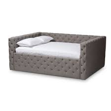 Exclusively at neiman marcus handcrafted daybed.hardwood frame.button tufting only on the outside panels and trundle front give it a nicely finished look.nailhead. Queen Anabella Daybed Gray Baxton Studio Target