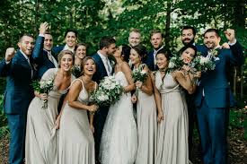 Rustic Outdoor Wedding Blue Suits And Champagne Dresses White And Greenery Bouquet Champagne Dress Wedding Colors Rustic Outdoor Wedding