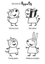 Likes to dress up, make new friends and jump in. All Peppa Pig Friends Coloring Page Coloring Sky Peppa Pig Coloring Pages Friends Coloring Pages Peppa Pig Drawing