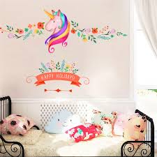 Bunga Berwarna Bunga Floral Unicorn Bunga Untuk Kanak Kanak Perempuan Bilik Bilik Bilik Cuti Hiasan Dekorasi Dinding Haiwan Seni Hadiah Krismas