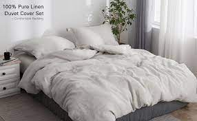 This makes the texture of the cover set distinctive with a matte lustre. Simple Opulence 100 Linen Duvet Cover Set 3pcs Stone Washed Natural French Flax Basic Style Solid Color Bedding With Button Closure Linen Full Amazon Ca Home
