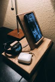 Wireless Charging Station And Nightstand Organizer Made With Walnut And Maple Handmade Craft Nightstand Organization Woodworking Projects Diy Diy Woodworking