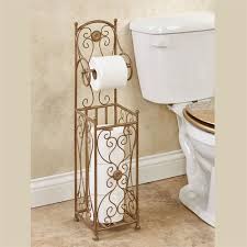 In addition to holding toilet paper currently in use, toilet stands also have storage areas that are helpful. Kadalynn Toilet Paper Stand Satin Gold Toilet Paper Stand Toilet Paper Holder Stand Toilet Paper Holder