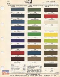 70 74 dodge paint color chip charts challenger e bodies