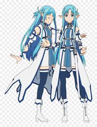 This time she dressed up as the final version of the character with blue outfit and hair. Sword Art Online Asuna Blue Hair Lifeanimes Com
