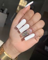 Barbie Doll3 Long Square Acrylic Nails Square Nails White Acrylic Nails