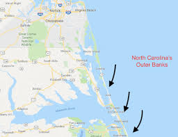 The outer banks is a long string of barrier islands off the coast of north carolina. Map Of Outer Banks Nc Maps Location Catalog Online
