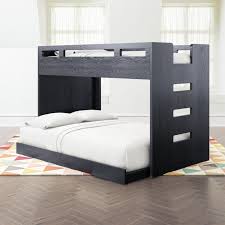 Abridged Charcoal Glaze Twin Over Full Bunk Bed With Right Ladder Crate And Barrel In 2021 Cool Bunk Beds Beds For Small Rooms Bunk Beds