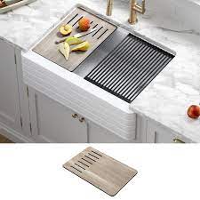 Check spelling or type a new query. Kraus Bellucci Workstation 30 Inch Farmhouse Apron Front Granite Composite Single Bowl Kitchen Sink In White With Accessories Walmart Com Walmart Com