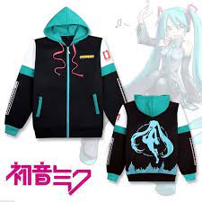 Hatsune Miku Cotton Cosplay Hoodie Hoodie Jacket Zippers Unisex Hoodies Sweatshirts Hoodie