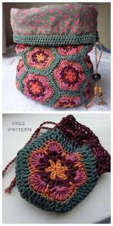 African Flower Bucket Bag Free Crochet Pattern Chunky Crochet Blanket Pattern Crochet African Flowers Crochet Blanket Patterns